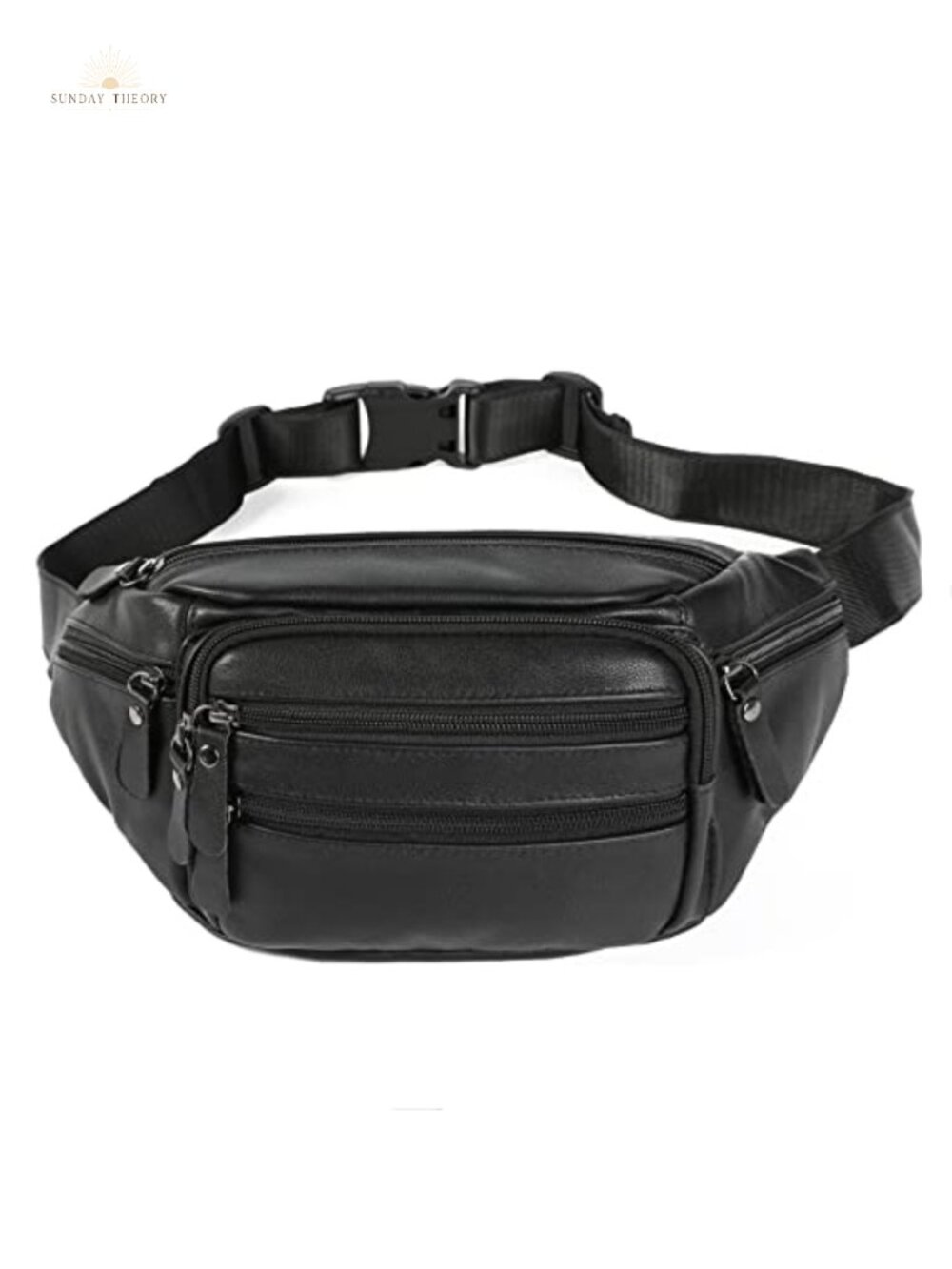 Genuine Leather Fanny Pack Multi-Pocket Waist Bag Travel Hiking